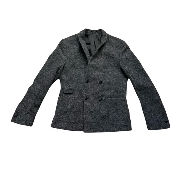 ASOS Jackets & Blazers - ASOS Women’s Gray Wool Double Breasted Blazer Jacket Size EU 36 US 6